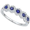 Image 1 : 1/2 CTW Round Lab-Created Blue Sapphire Ring 10kt White Gold - REF-18A3N