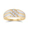 Image 1 : 1/8 CTW Mens Round Diamond Wedding Ring 10kt Two-tone Gold - REF-15N5Y