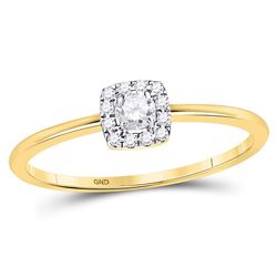 1/5 CTW Round Diamond Solitaire Stackable Ring 10kt Yellow Gold - REF-21Y5X