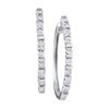 Image 1 : 1/20 CTW Round Diamond Single Row Hoop Earrings 10kt White Gold - REF-21F5M