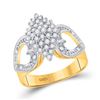 Image 1 : 1/2 CTW Round Diamond Cluster Heart Ring 10kt Yellow Gold - REF-24A3N