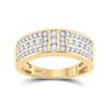 Image 1 : 1 CTW Mens Round Diamond Symmetrical Wedding Ring 14kt Yellow Gold - REF-71X9T