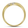 Image 2 : 1/4 CTW Mens Round Diamond 2-Row Wedding Ring 14kt Yellow Gold - REF-30K3R
