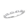 Image 1 : 3/8 CTW Round Baguette Diamond Stackable Ring 10kt White Gold - REF-28W8F