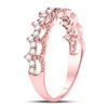 Image 3 : 1/4 CTW Round Diamond Scalloped Stackable Ring 10kt Rose Gold - REF-21Y5X