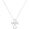 Image 1 : 1/4 CTW Round Diamond Cross Pendant 10kt White Gold - REF-21X5T