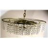 Image 1 : A SIX LIGHT GILT METAL AND CRYSTAL CHAN