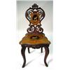 Image 2 : A VICTORIAN CARVED AND MARQUETRY INLAID