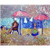 Image 2 : A FRAMED POINTILLISM-STYLE ACRYLIC ON P