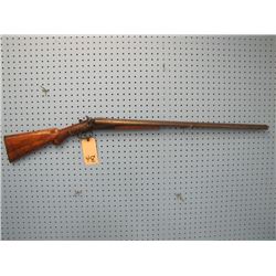 Janssen Sons 12 gauge double barrel shotgun exposed hammers one hammer braised on laminated Steel