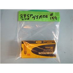 lot of 45 rounds 38 Special live ammo