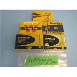 lot of 89 rounds 30 - 06 ammunition