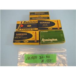 lot of 100 rounds 30 - 30 ammunition