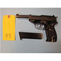 restricted-- Walther Manurhin P1 semi automatic double action 9 mm 8 shot two clips barrel length of