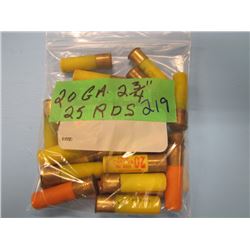 lot of 20 gauge ammunition 25 rounds