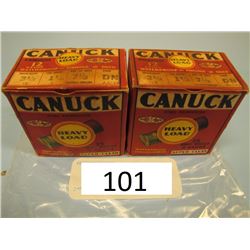 lot of two boxes Canuck 12 gauge shotgun shells water damage