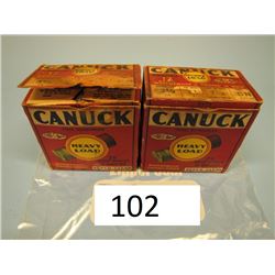 lot of two boxes Canuck 12 gauge shotgun shells water damage
