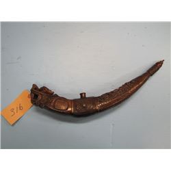 curved Chinese dragon pipe - opium pipe - very ornate