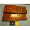 Image 1 : lot of 5 assorted hope and walnut boxes suitable for casing antique pistols