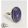 Image 1 : #57-LAPIS LAZULI GEMSTONE RING SIZE 7.5