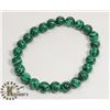 Image 1 : #117-GREEN MALACHITE BEAD BRACELET 7.5"/8mm