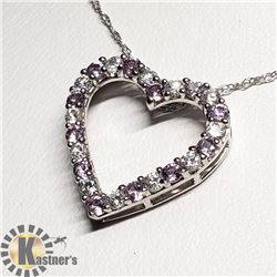 SILVER SIMULATION ALEXANDRITE 20" NECKLACE