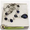 Image 1 : DARK BLUE AND WHITE FASHION CRYSTAL NECKLACE