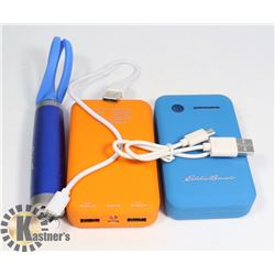 LOT OF 3 EDDIE BAUER POWER BANKS
