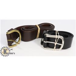 LOT OF 2 EDDIE BAUER LEATHER BELTS