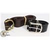 Image 1 : LOT OF 2 EDDIE BAUER LEATHER BELTS