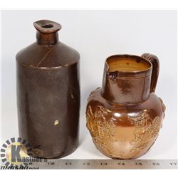 ANTIQUE DOULTON LAMBETH INK BOTTLE STONEWARE