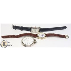 2 WATCHES AND 1 POCKET WATCH