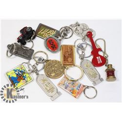 BAG OF COLLECTIBLE KEY CHAINS TRACTOR COAL LAMP