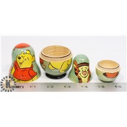 VINTAGE WINNIE THE POOH NESTING WOOD DOLLS