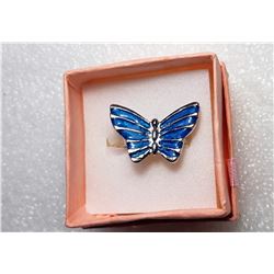 2)  SILVER TONE AND LAB CREATED BLUE FIRE