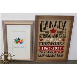 A LOT OF 2 CANADA 150 YRS FRAMED