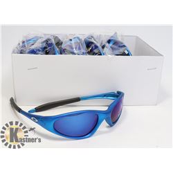 BOX OF OAKLEY STYLE AQUA BLUE DESIGNER SUNGLASSES