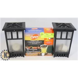 2X MOSQUITO LANTERN W/ ONE OFF LAMP REPELLENT BOX