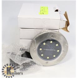 LOT OF 4 NEW LED SOLAR STUDS 8 BRIGHT LED'S