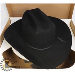 SERRATELLI FELT BLACK COWBOY HAT - SIZE 71/2
