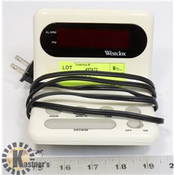 WESTCLOX  ALARM CLOCK WHITE