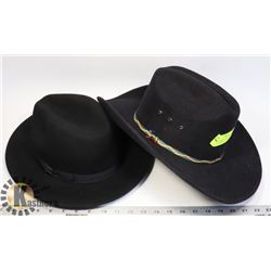 2 MEN'S HAT (BLACK) - 1 COWBOY AND 1 FEDORA