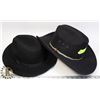 Image 1 : 2 MEN'S HAT (BLACK) - 1 COWBOY AND 1 FEDORA