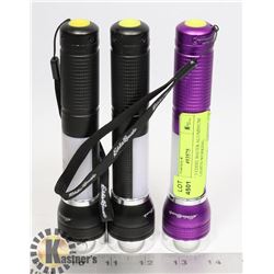 LOT OF 3 EDDIE BAUER ALUMINUM FLASHLIGHTS WORKING