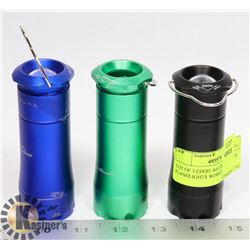 LOT OF 3 EDDIE BAUER ALUMINUM FLASHLIGHTS WORKING