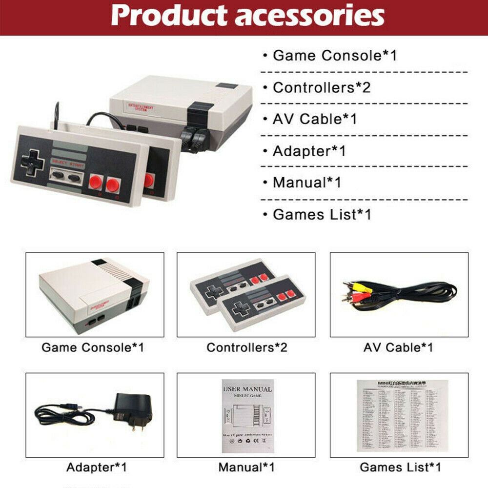 NEW 620 BUILT IN GAMES ENTERTAINMENT SYSTEM