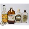 Image 1 : FLAT OF 4 VINTAGE LIQUOR BOTTLES FROM 1930 TO