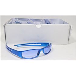 BOX OF BLUE DESIGNER SUNGLASSES