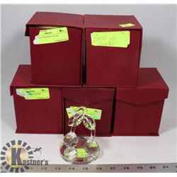 LOT OF 6 CRYSTAL CHERRY FIGURES