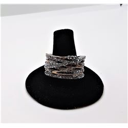 5)  GOLD AND SILVER TONE MULTI CRYSTAL